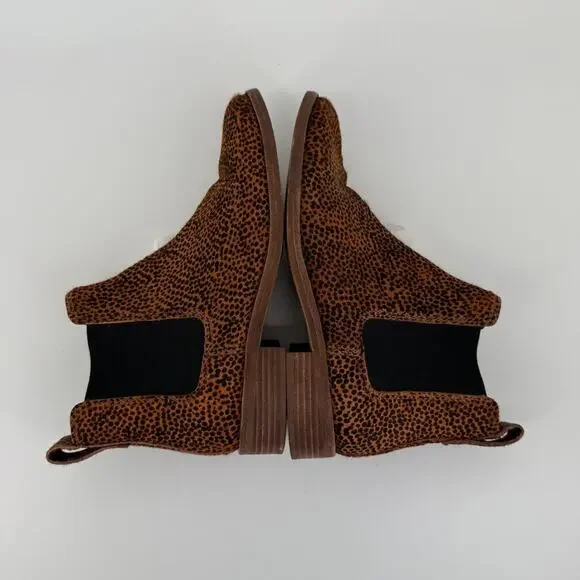 Madewell Womans Boot Ainsley Chelsea Spotted Calf Hair Size 7 Leopard Pony Flaw - Picture 7 of 12
